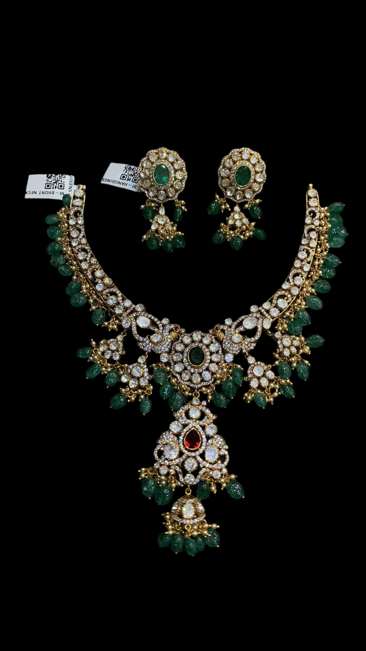 Moissanite Necklace With Earrings QSMNE0003