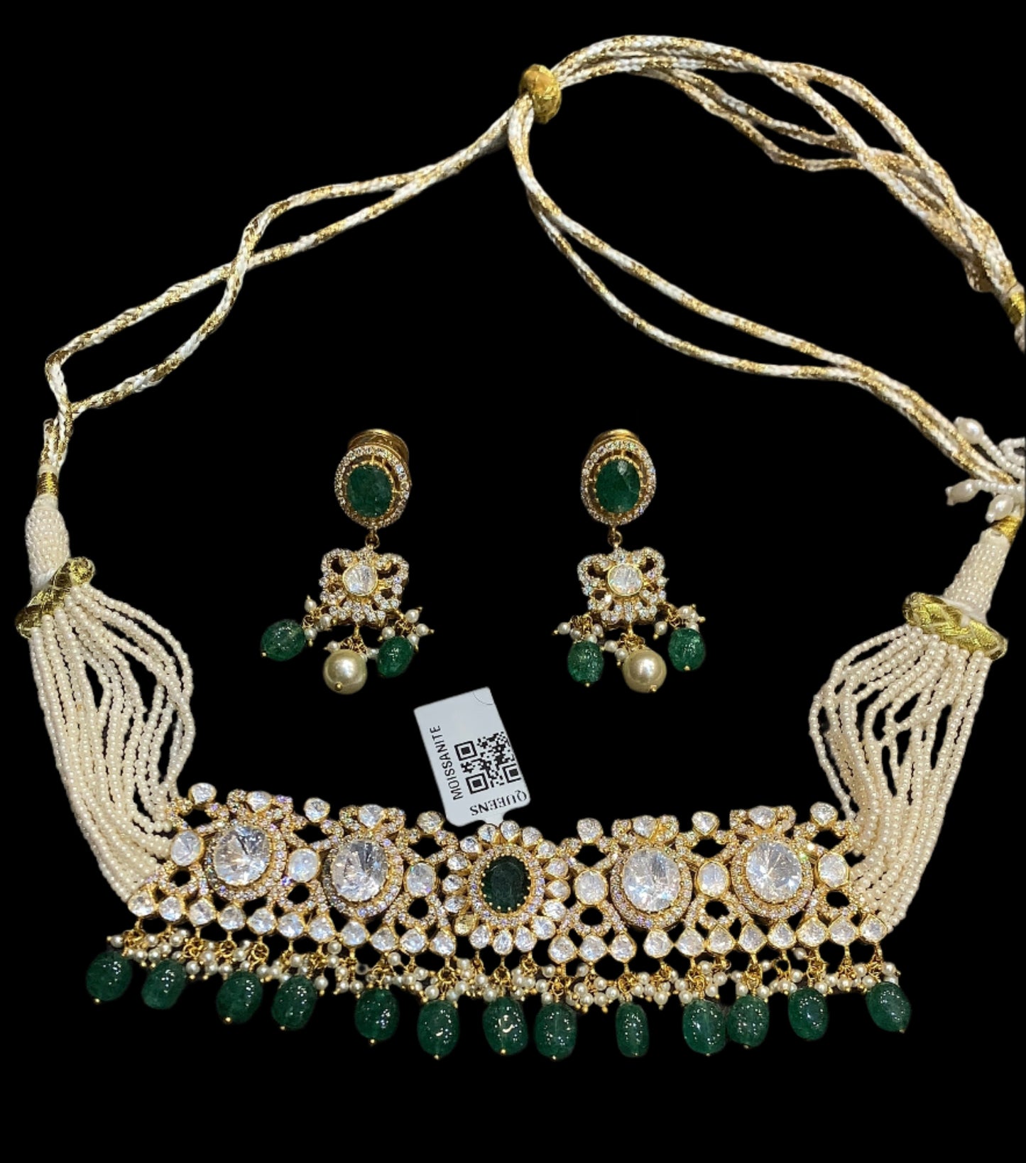 Moissanite Necklace With Earrings QSMNE0003