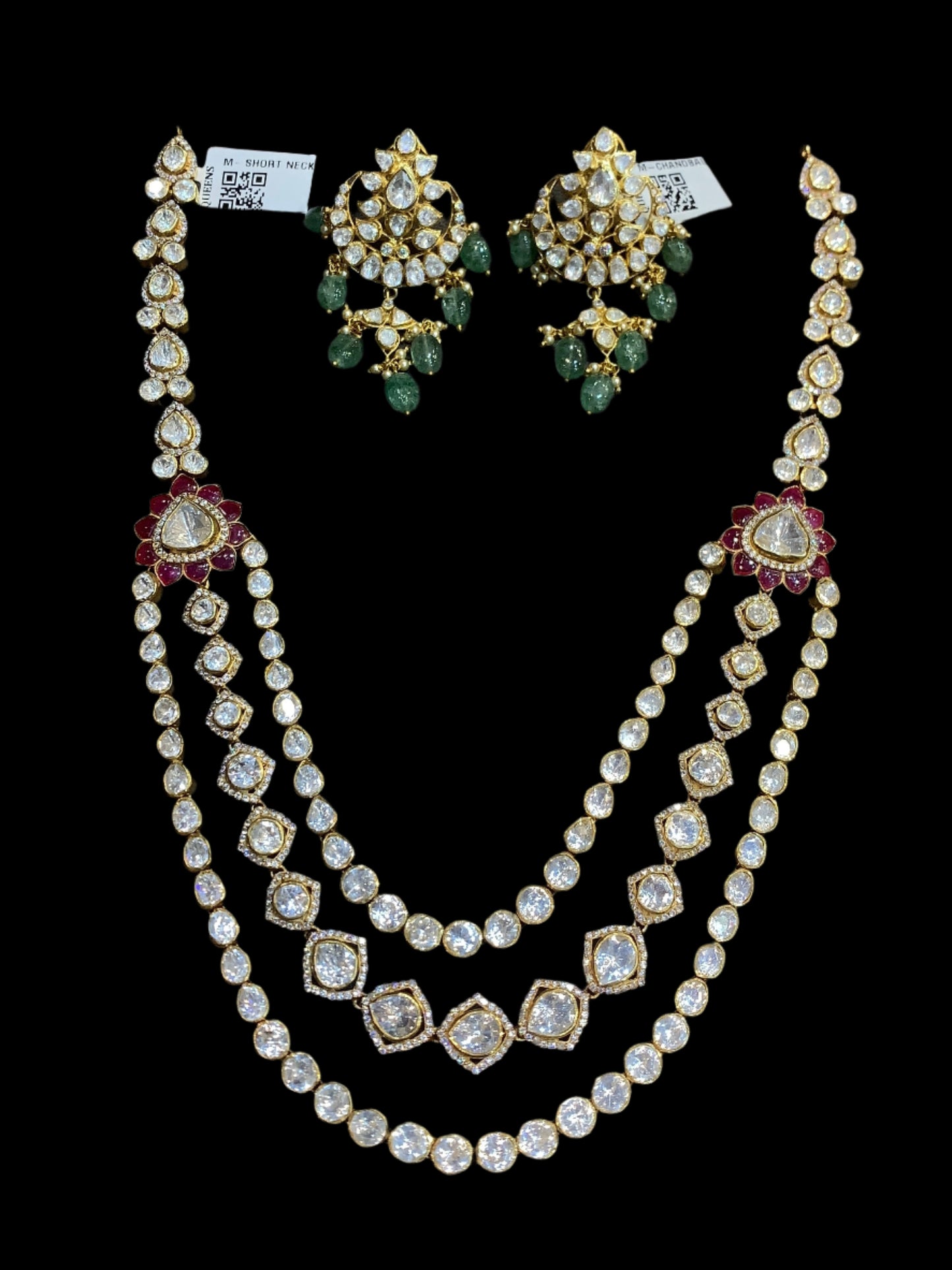 Moissanite Necklace With Earrings QSMNE0008