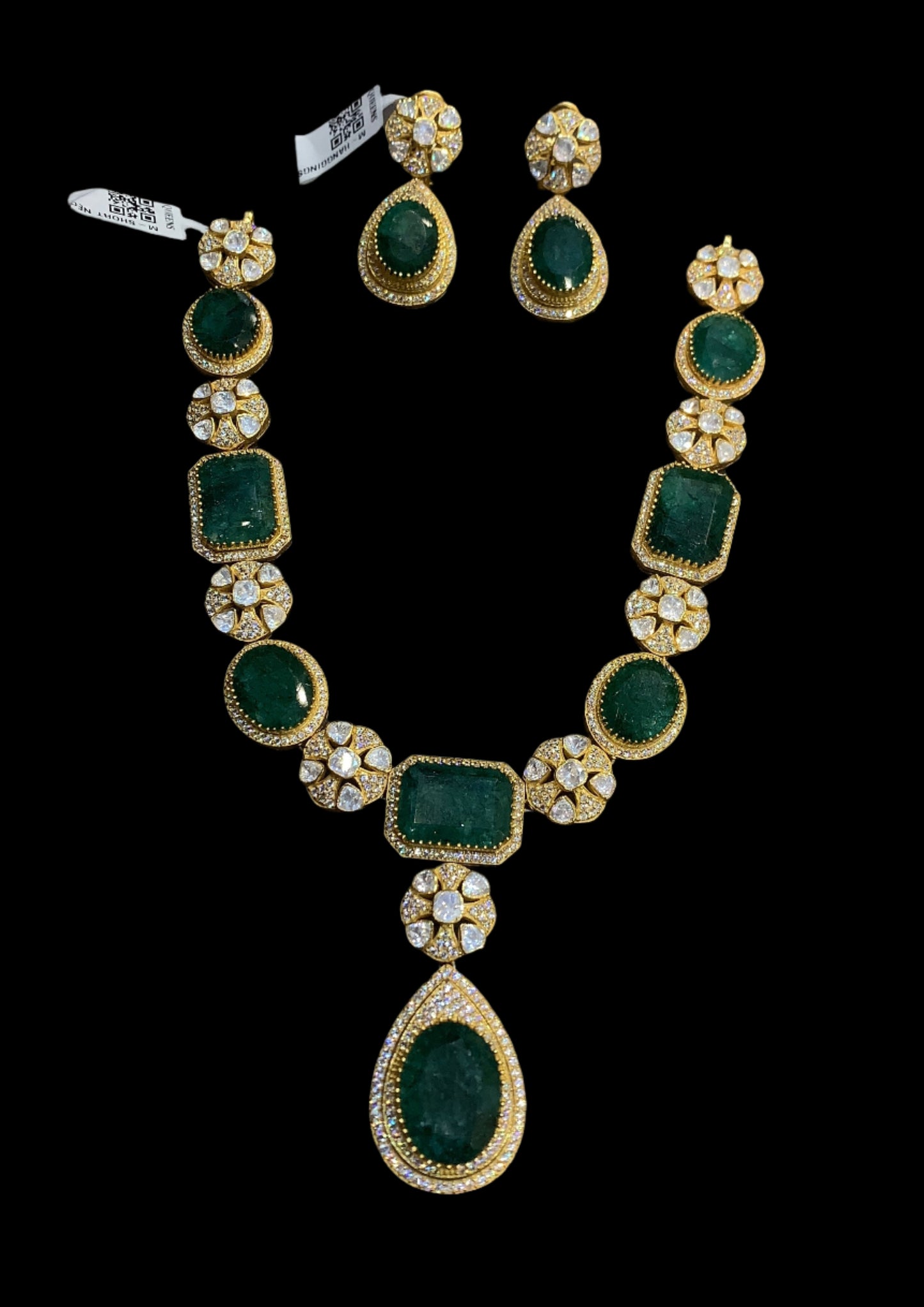 Moissanite Necklace With Earrings QSMNE0012