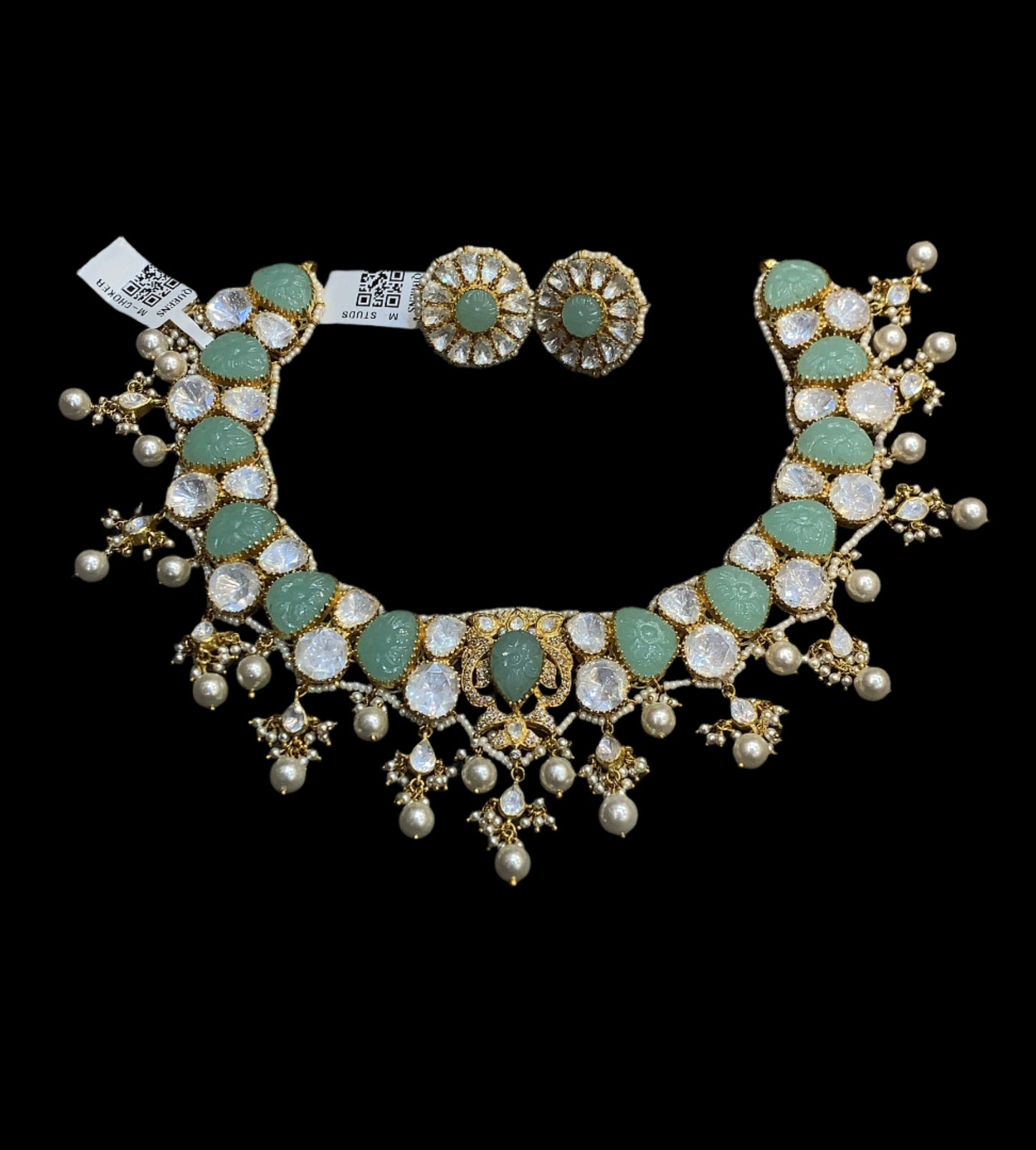 Moissanite Necklace With Earrings QSMNE0014