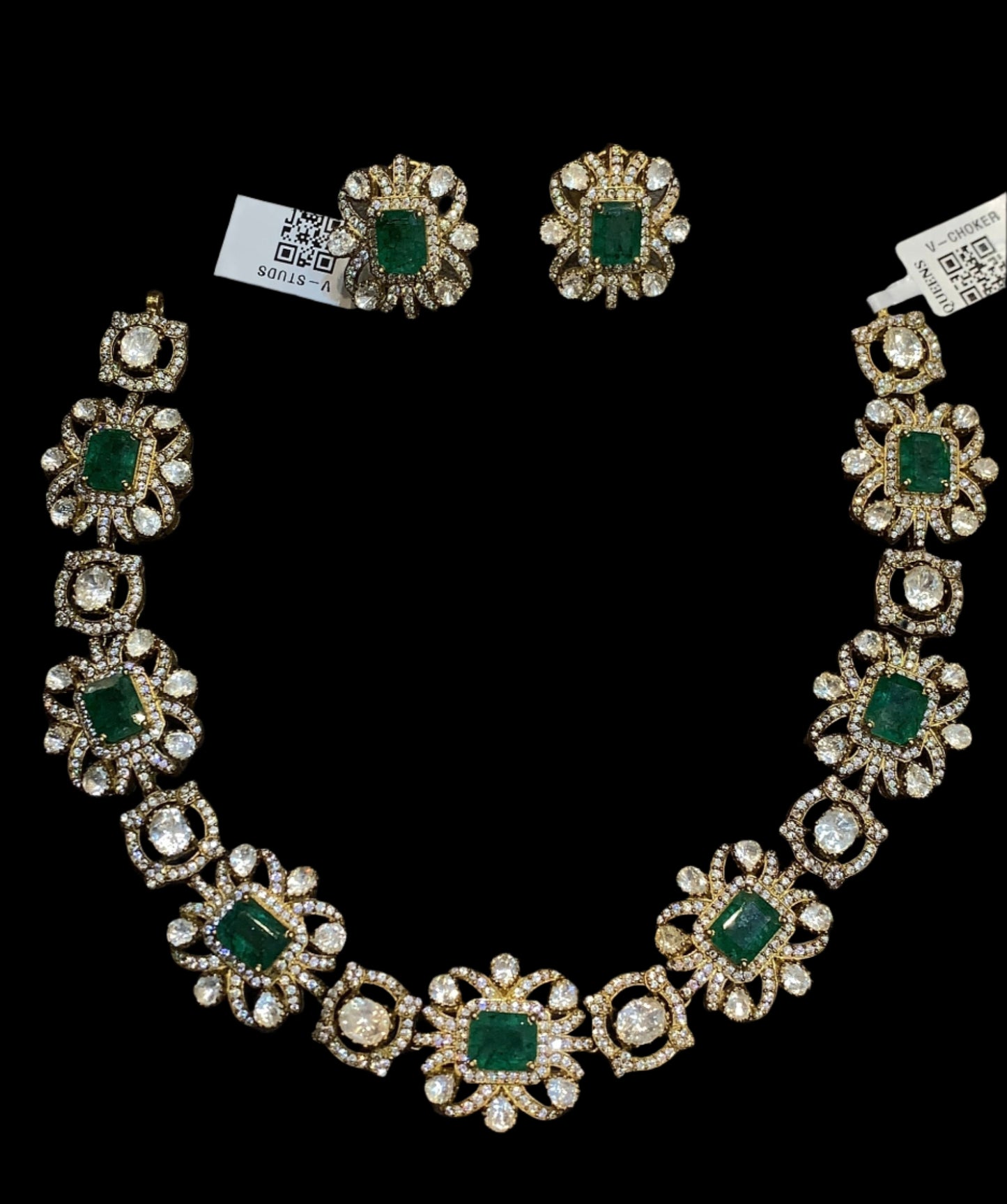 Victorian chocker With Earrings QSVNE0022