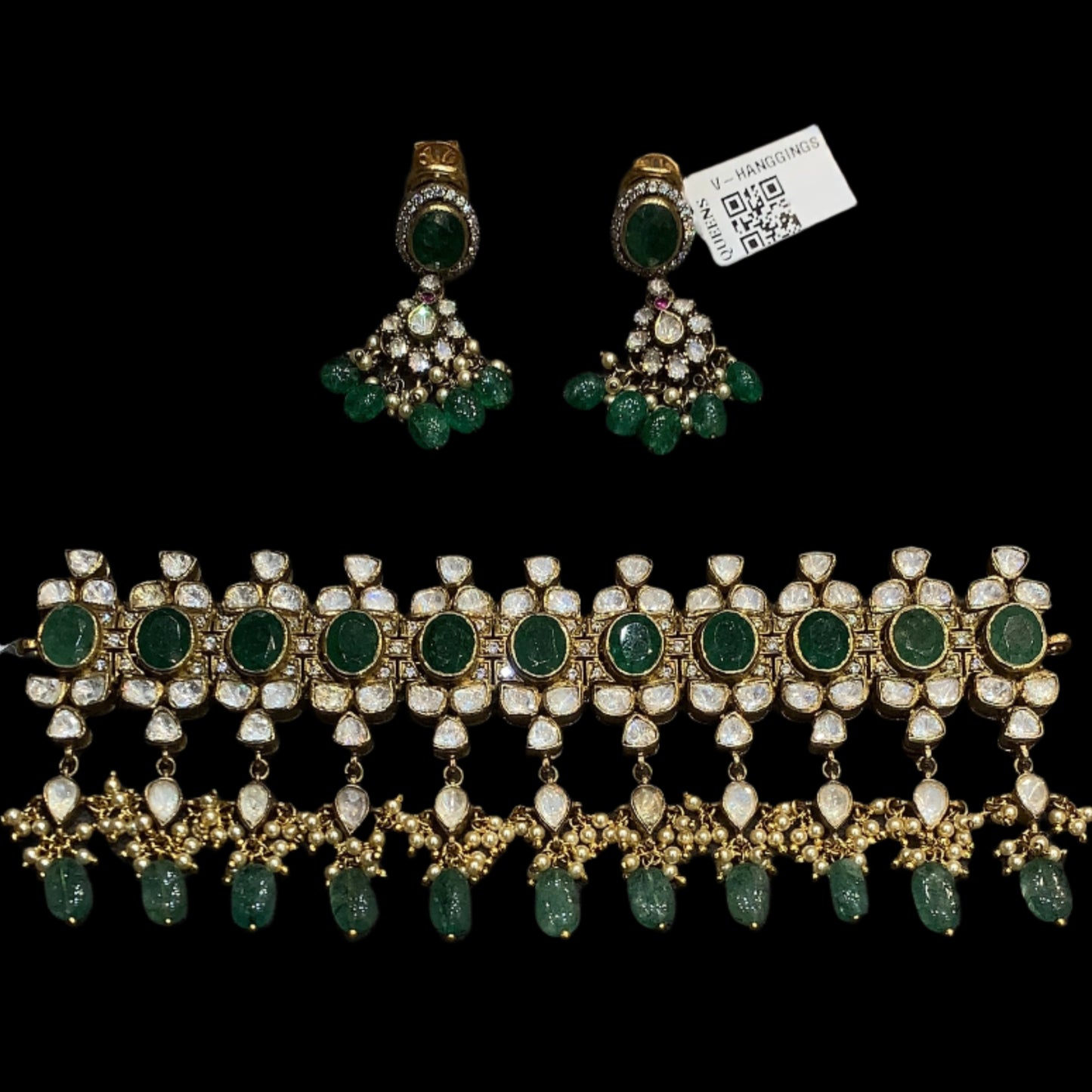 Victorian chocker With Earrings QSVNE0008