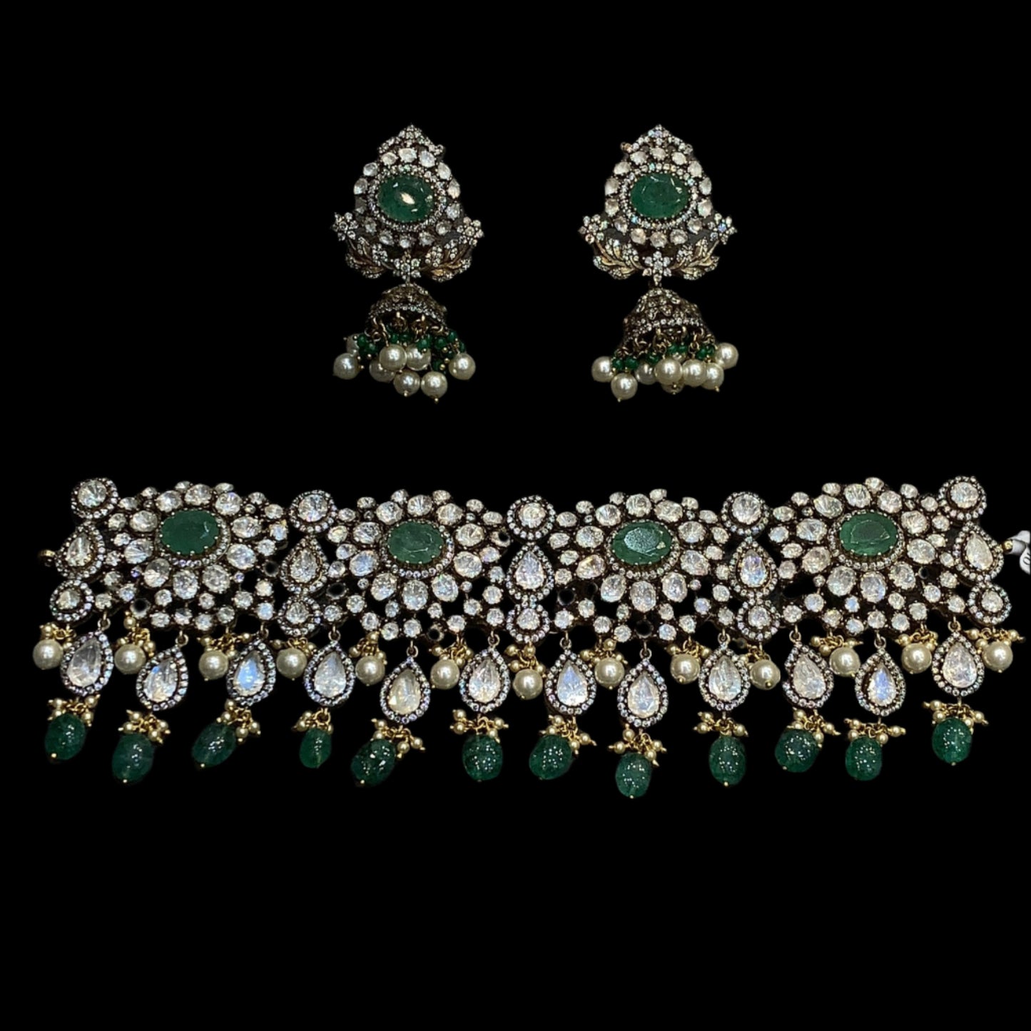 Victorian chocker With Earrings QSVNE0009