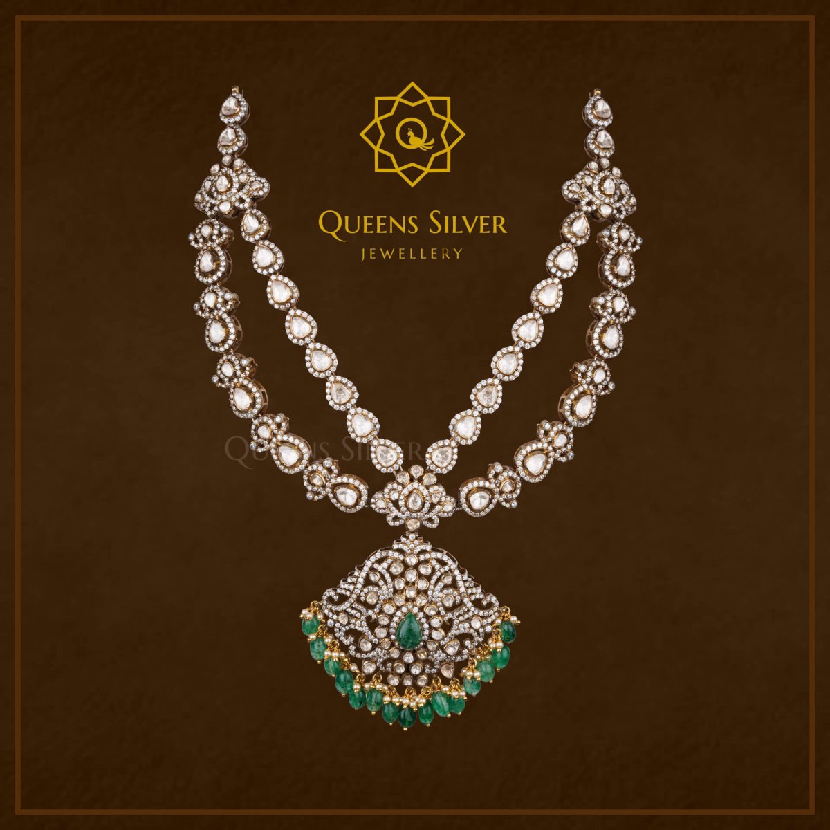 Victorian Long Necklace QSVLN0011 - Queen Silver Jewellery