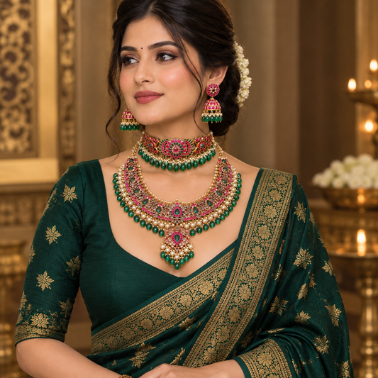 Kundan Rani Necklace Set  QSKS0004