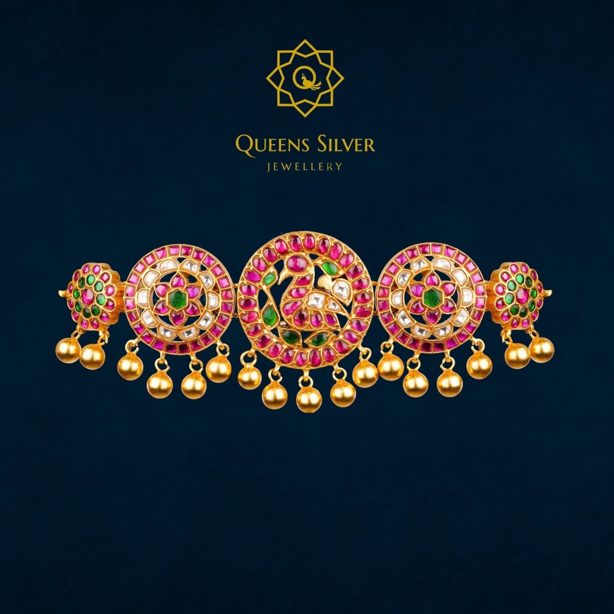 Kundan Chocker QSKC0003 - queens silver jewellery