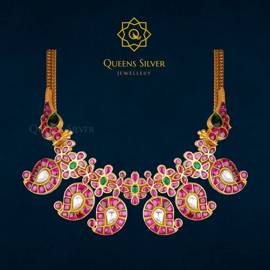 Kundan Chocker QSKC0014 - queens silver jewellery