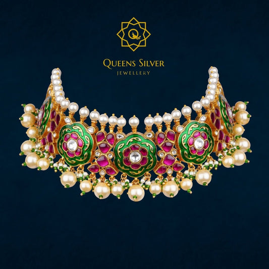 Kundan Choker QSKC0008 - Queen Silver Jewellery