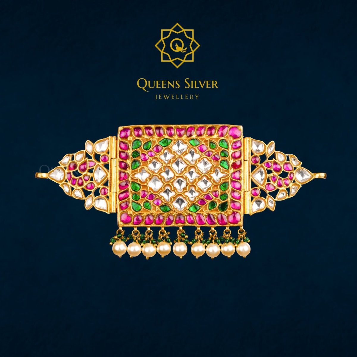 Kundan Choker QSKC0009 - Queen Silver Jewellery