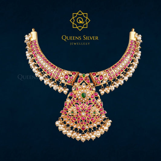 Kundan Choker QSKC0011 - Queen Silver Jewellery