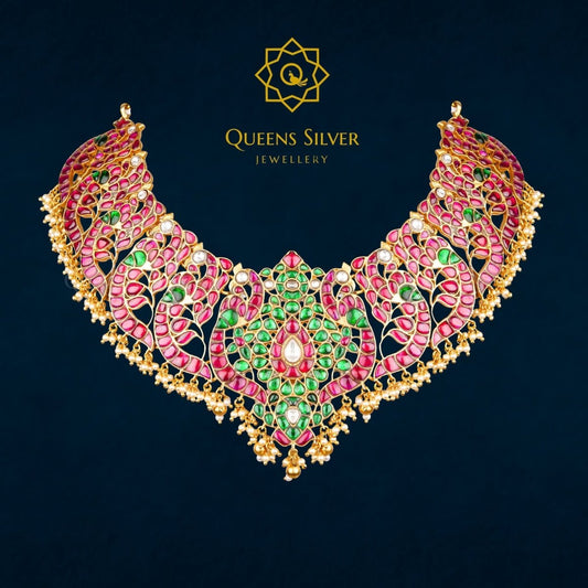 Kundan Choker QSKC0012 - Queen Silver Jewellery