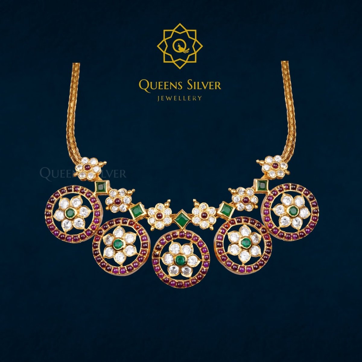 Kundan Choker QSKC0013 - Queen Silver Jewellery