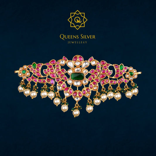 Kundan Choker QSKC0018 - Queen Silver Jewellery