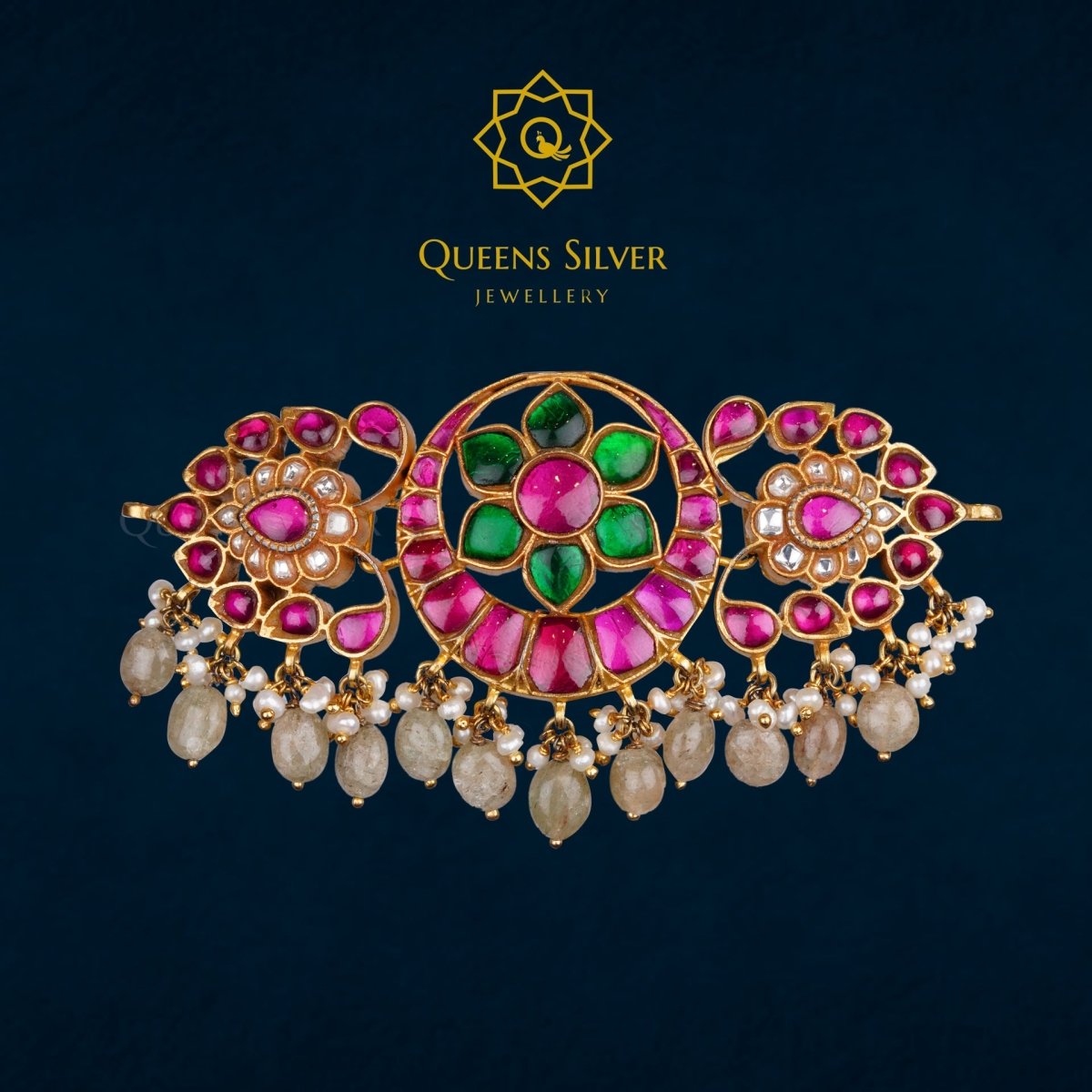 Kundan Choker QSKC0020 - Queen Silver Jewellery