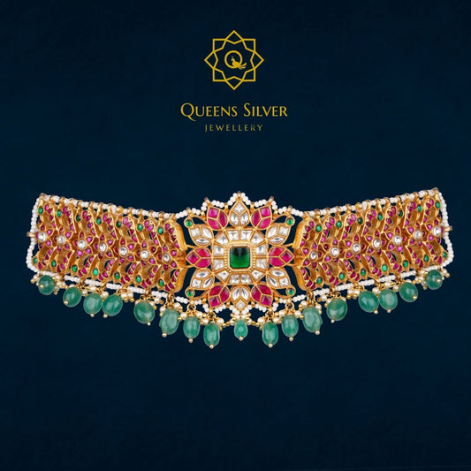 Kundan Choker QSKC0023 - Queen Silver Jewellery