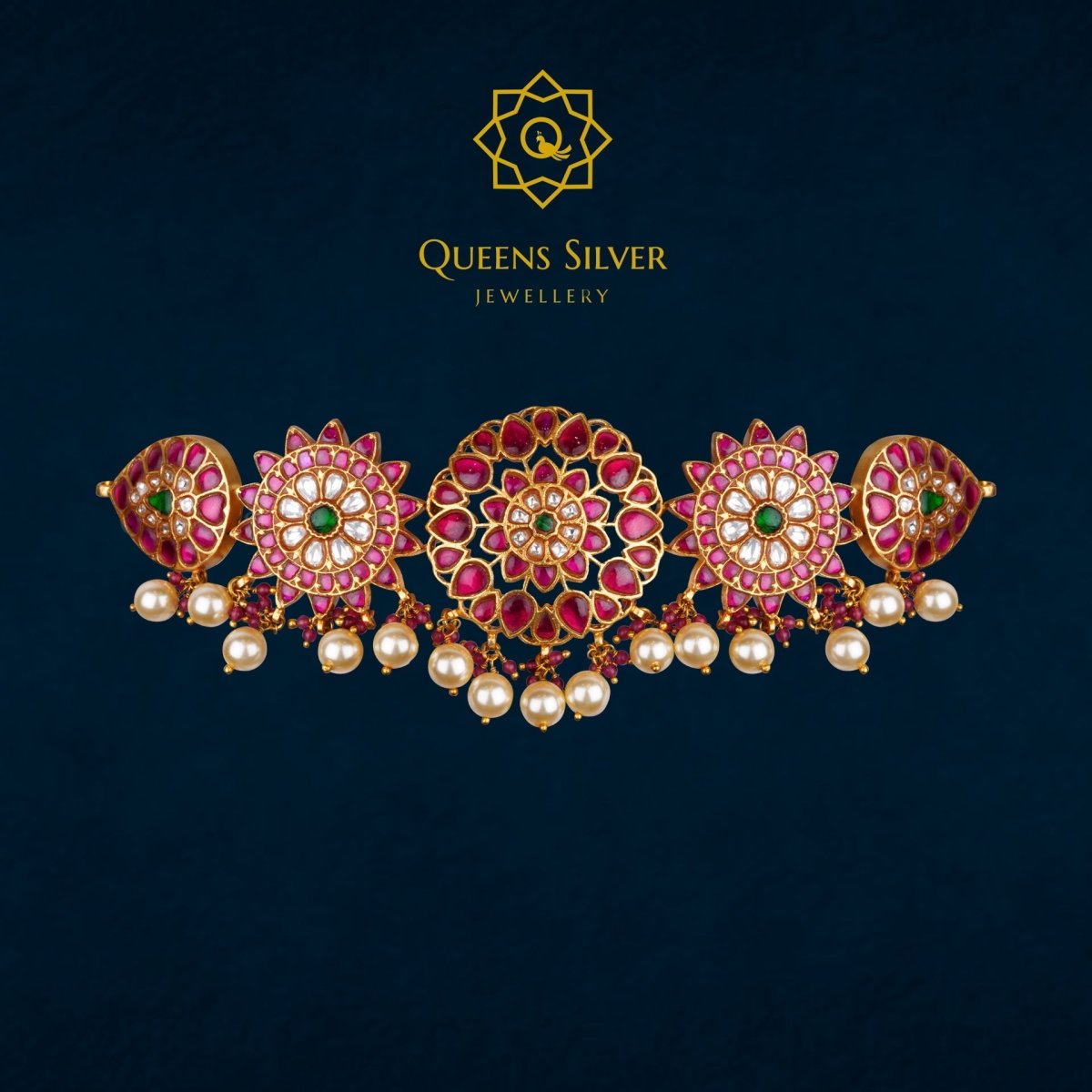 Kundan Choker QSKC0025 - Queen Silver Jewellery