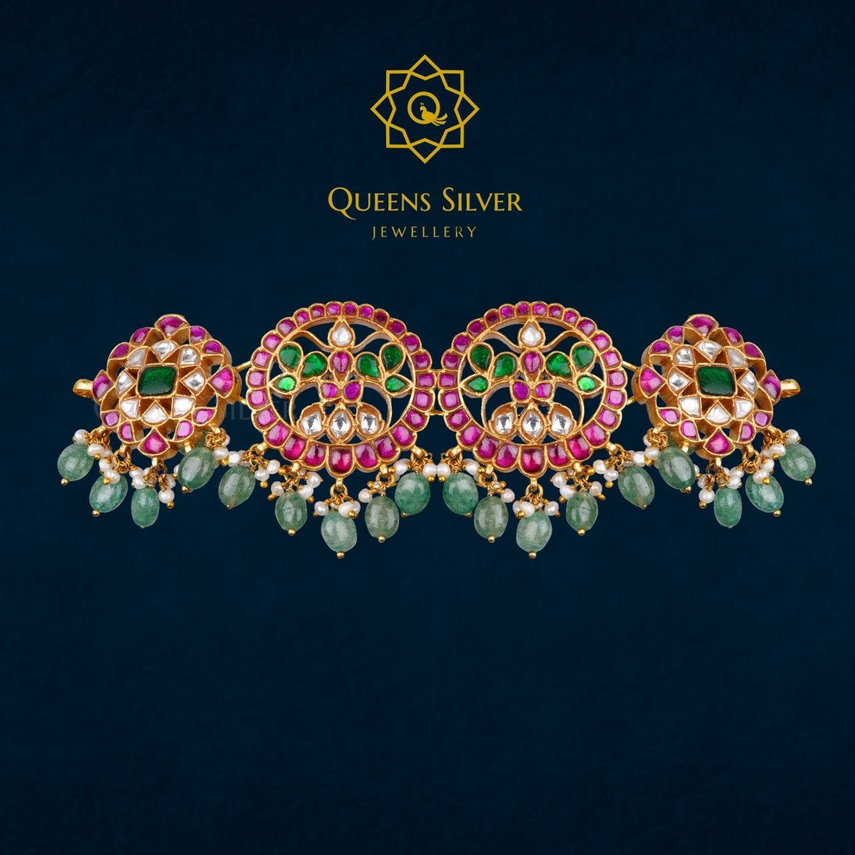 Kundan Choker QSKC0026 - Queen Silver Jewellery