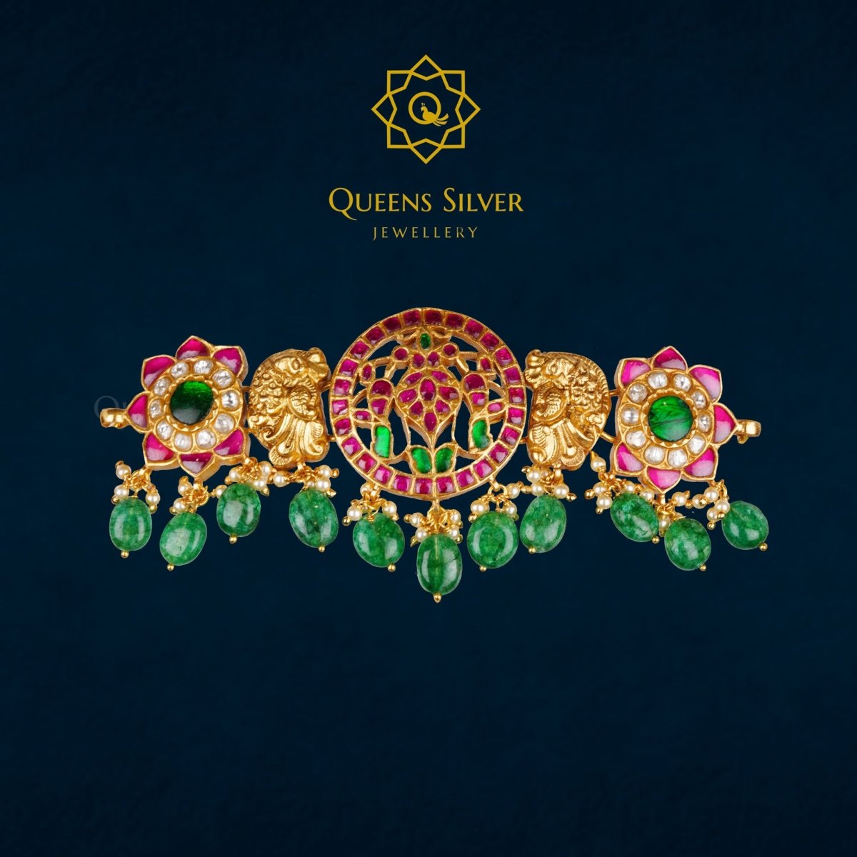 Kundan Choker QSKC0027 - Queen Silver Jewellery