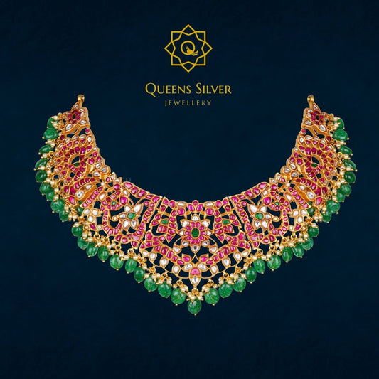 Kundan Choker QSKC0031 - Queen Silver Jewellery