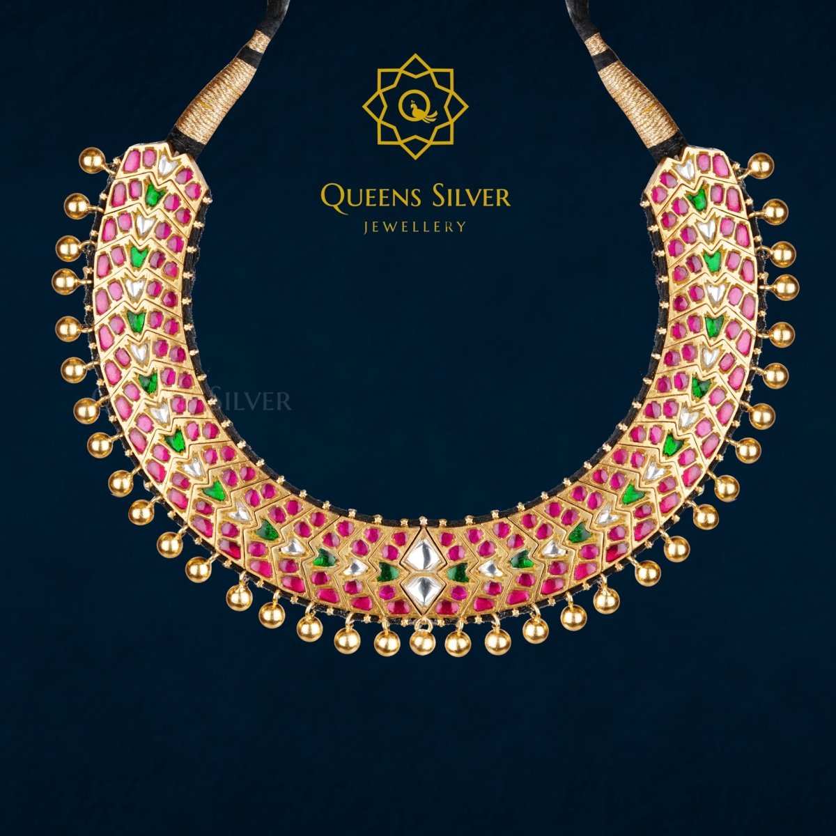 Kundan Choker QSKC0032 - Queen Silver Jewellery