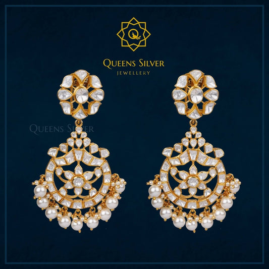 Moissanite Hanggings QSMH0001 - queens silver jewellery