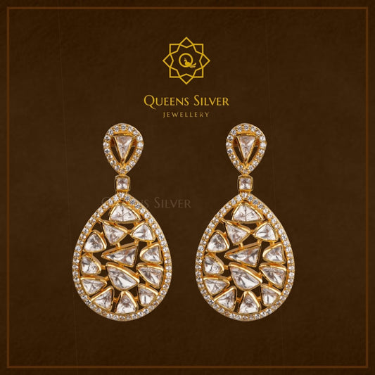 Moissanite Hanggings QSMH0011 - Queen Silver Jewellery