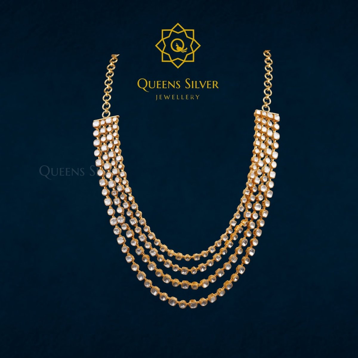 Moissanite Short Necklace QSMSN0009 - Queen Silver Jewellery