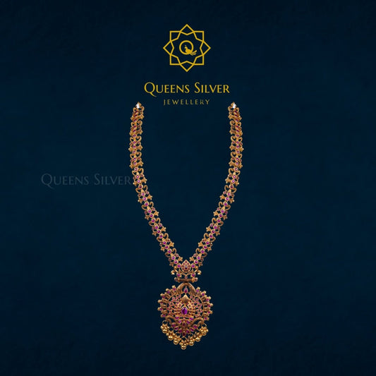 Nakshi Long Necklace QSNLN0007 - Queen Silver Jewellery