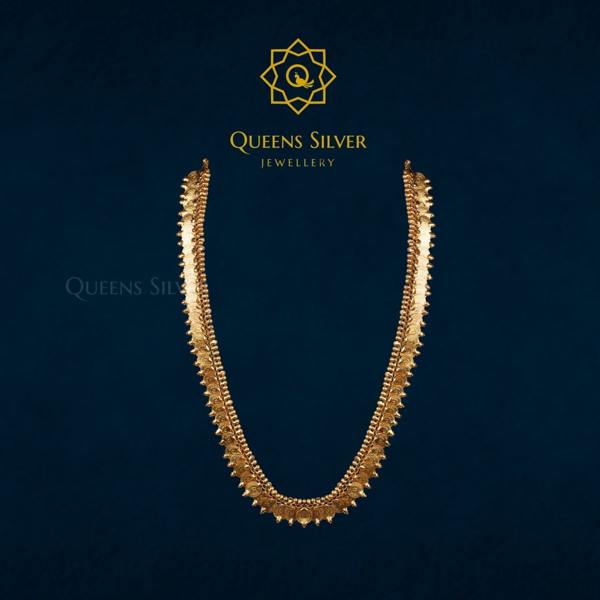 Nakshi Long Necklace QSNLN0008 - Queen Silver Jewellery