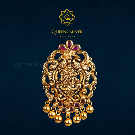 NAKSHI PENDANT QSNP0002 - Queen Silver Jewellery