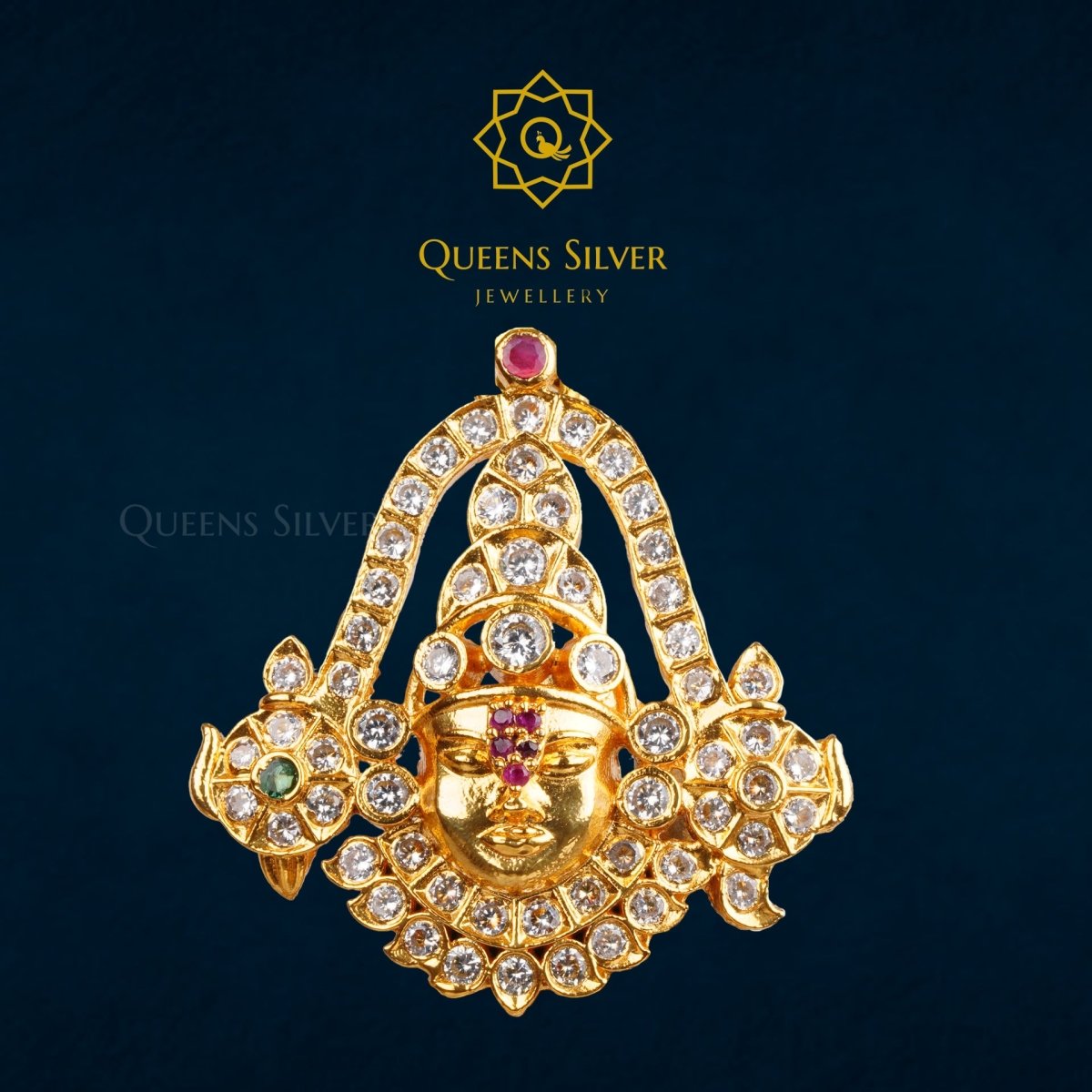 NAKSHI PENDANT QSNP0003 - Queen Silver Jewellery