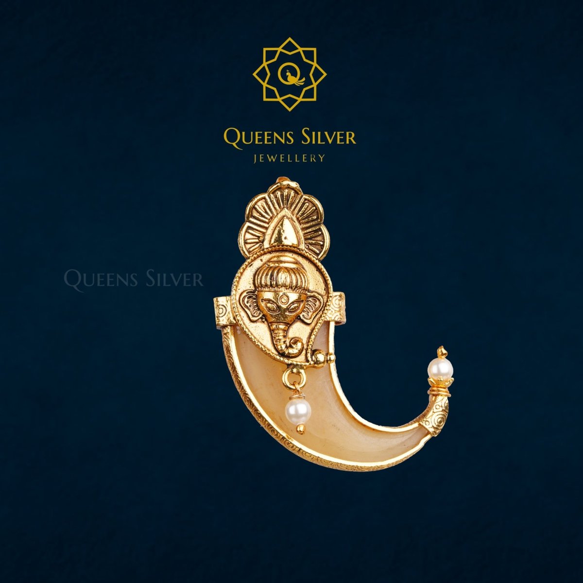 NAKSHI PENDANT QSNP0010 - Queen Silver Jewellery