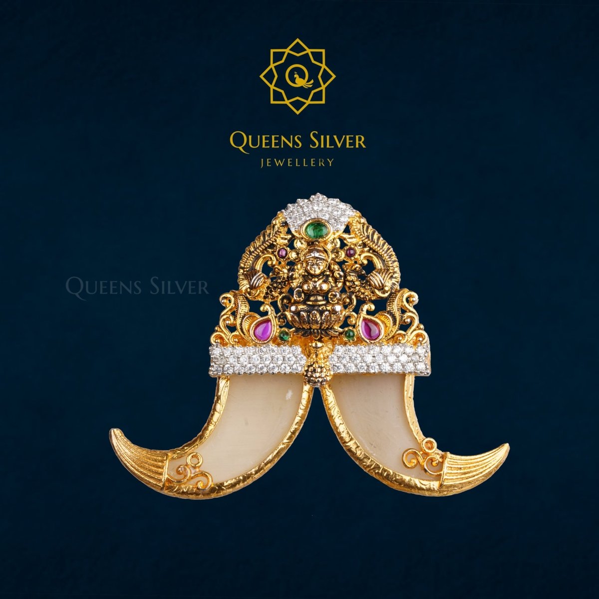 NAKSHI PENDANT QSNP0011 - Queen Silver Jewellery