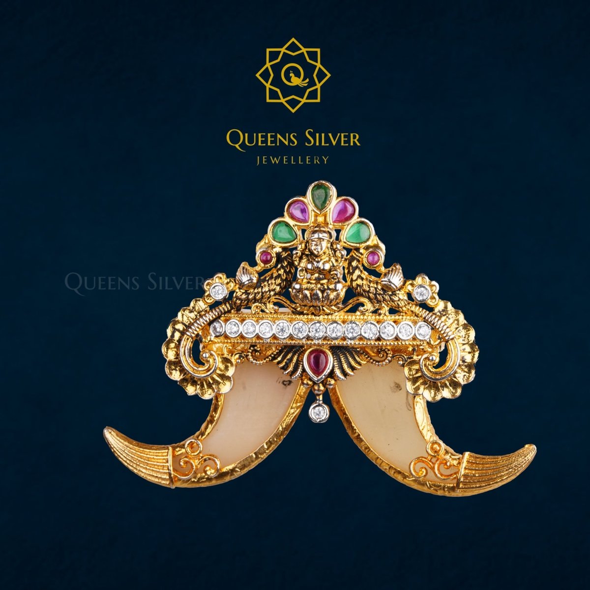 NAKSHI PENDANT QSNP0012 - Queen Silver Jewellery