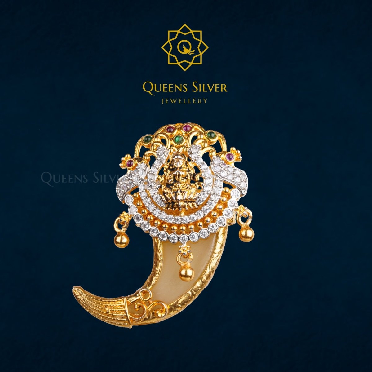 NAKSHI PENDANT QSNP0014 - Queen Silver Jewellery