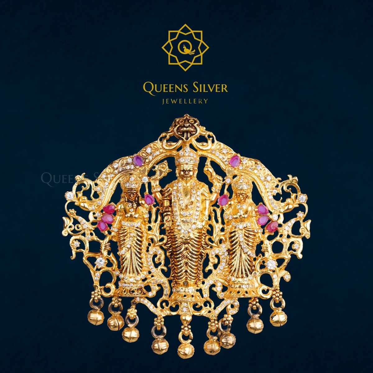 NAKSHI PENDANT QSNP0017 - Queen Silver Jewellery