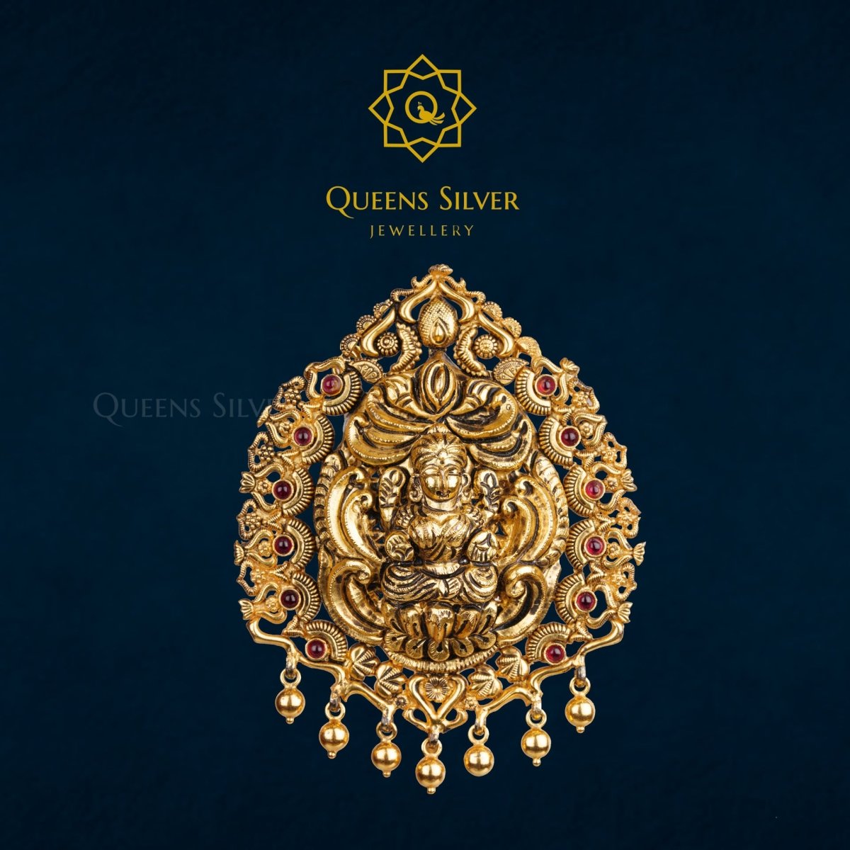 NAKSHI PENDANT QSNP0018 - Queen Silver Jewellery