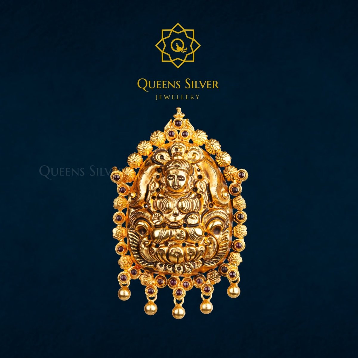 NAKSHI PENDANT QSNP0019 - Queen Silver Jewellery