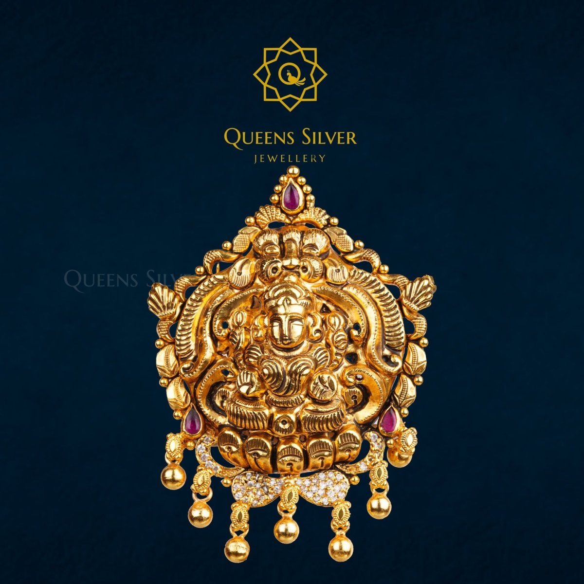 NAKSHI PENDANT QSNP0020 - Queen Silver Jewellery