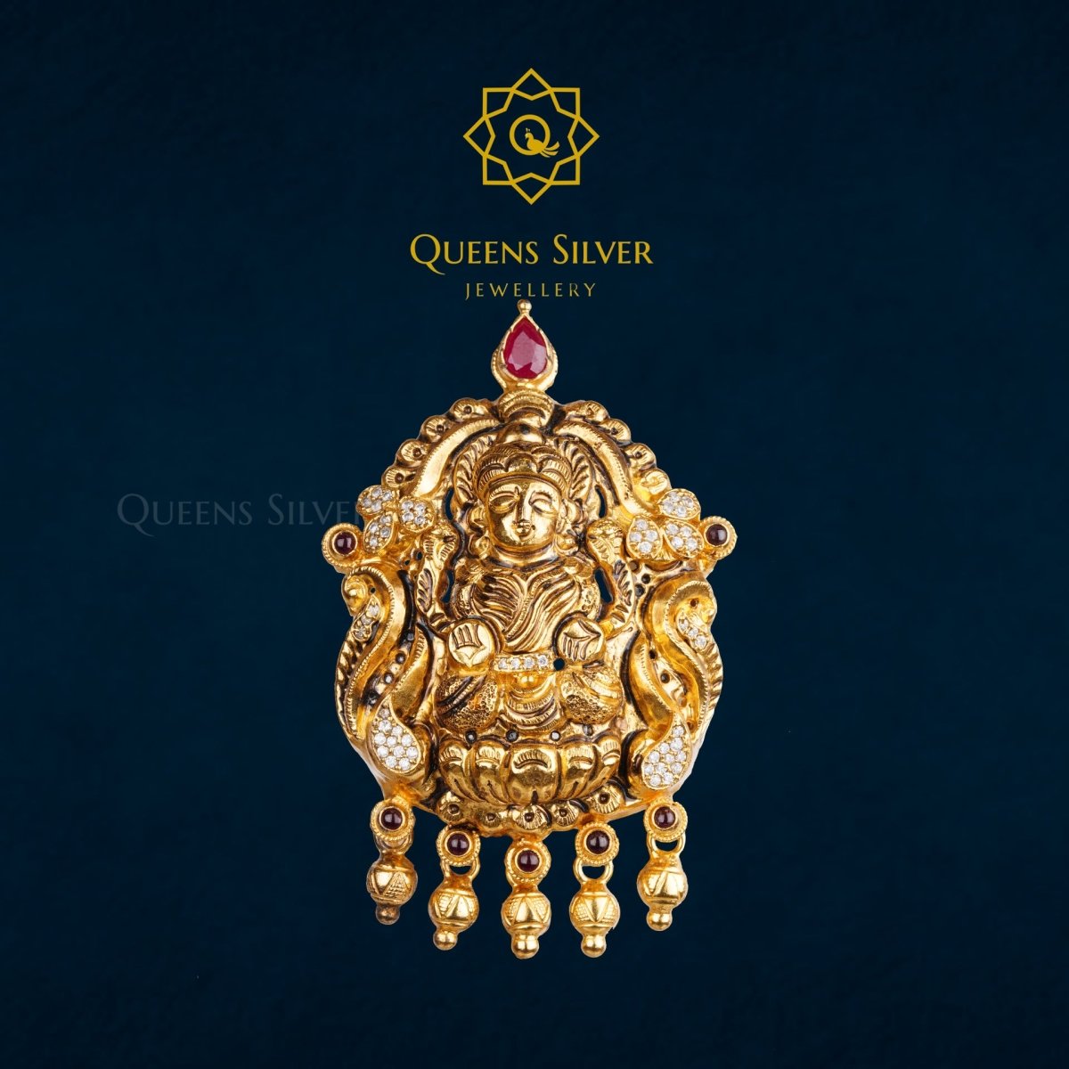 NAKSHI PENDANT QSNP0021 - Queen Silver Jewellery