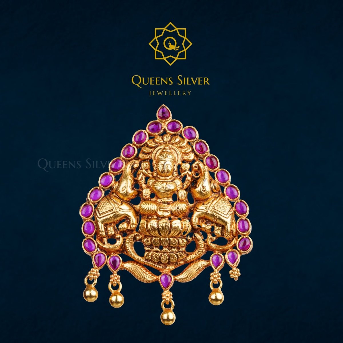 NAKSHI PENDANT QSNP0022 - Queen Silver Jewellery