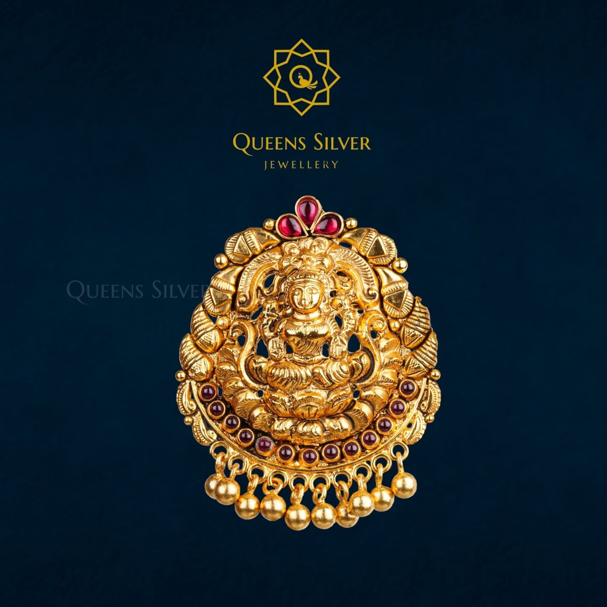 NAKSHI PENDANT QSNP0023 - Queen Silver Jewellery