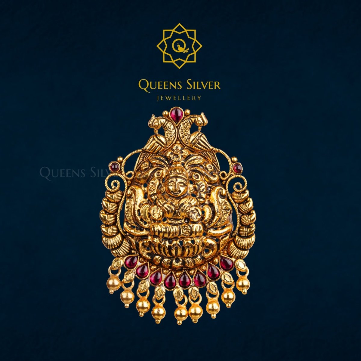 NAKSHI PENDANT QSNP0024 - Queen Silver Jewellery