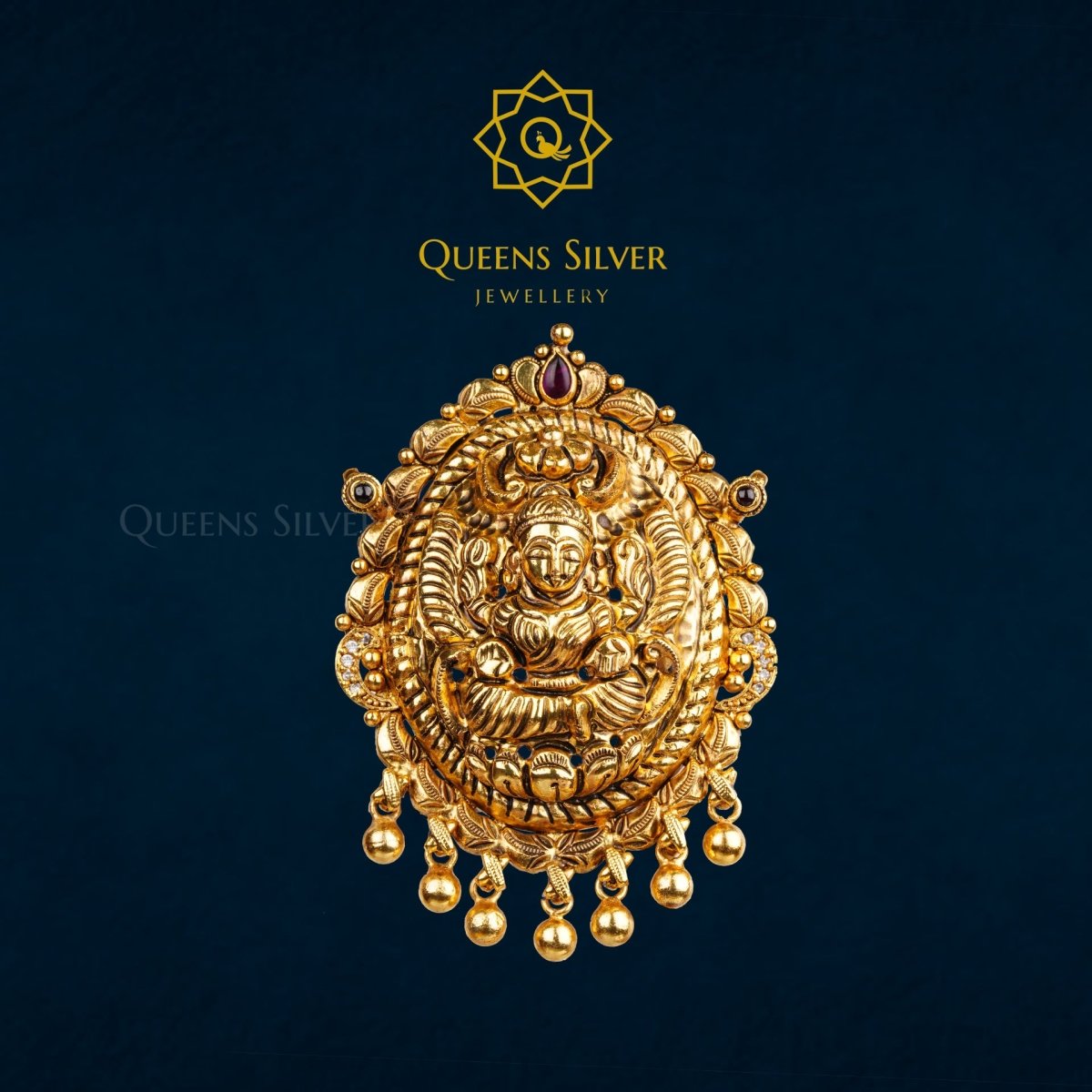 NAKSHI PENDANT QSNP0025 - Queen Silver Jewellery