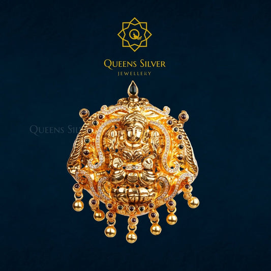 NAKSHI PENDANT QSNP0026 - Queen Silver Jewellery