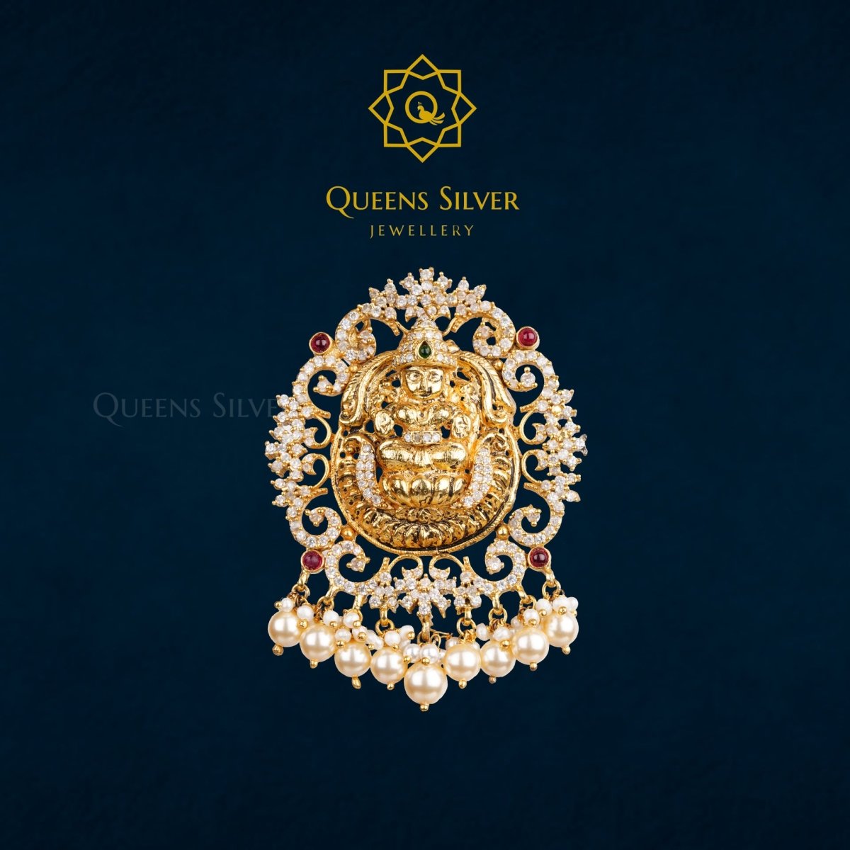 NAKSHI PENDANT QSNP0027 - Queen Silver Jewellery