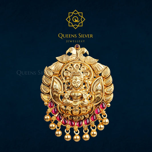 NAKSHI PENDANT QSNP0028 - Queen Silver Jewellery