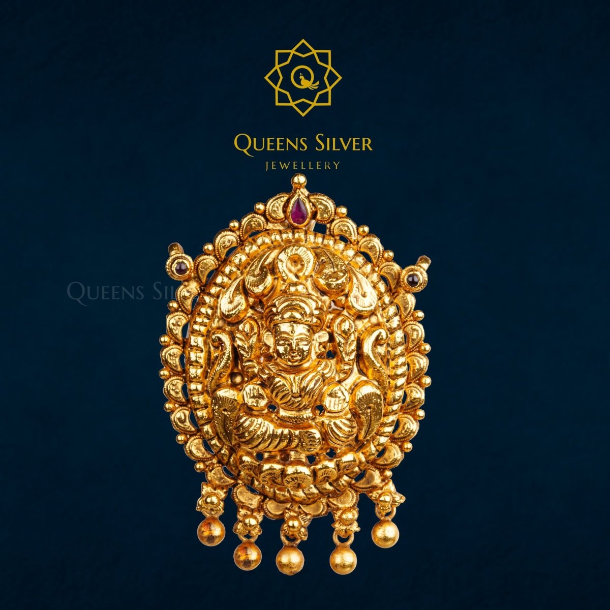 NAKSHI PENDANT QSNP0032 - Queen Silver Jewellery