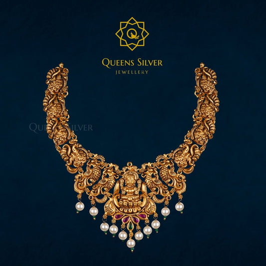 Nakshi Short Necklace QSNSN0002 - Queen Silver Jewellery